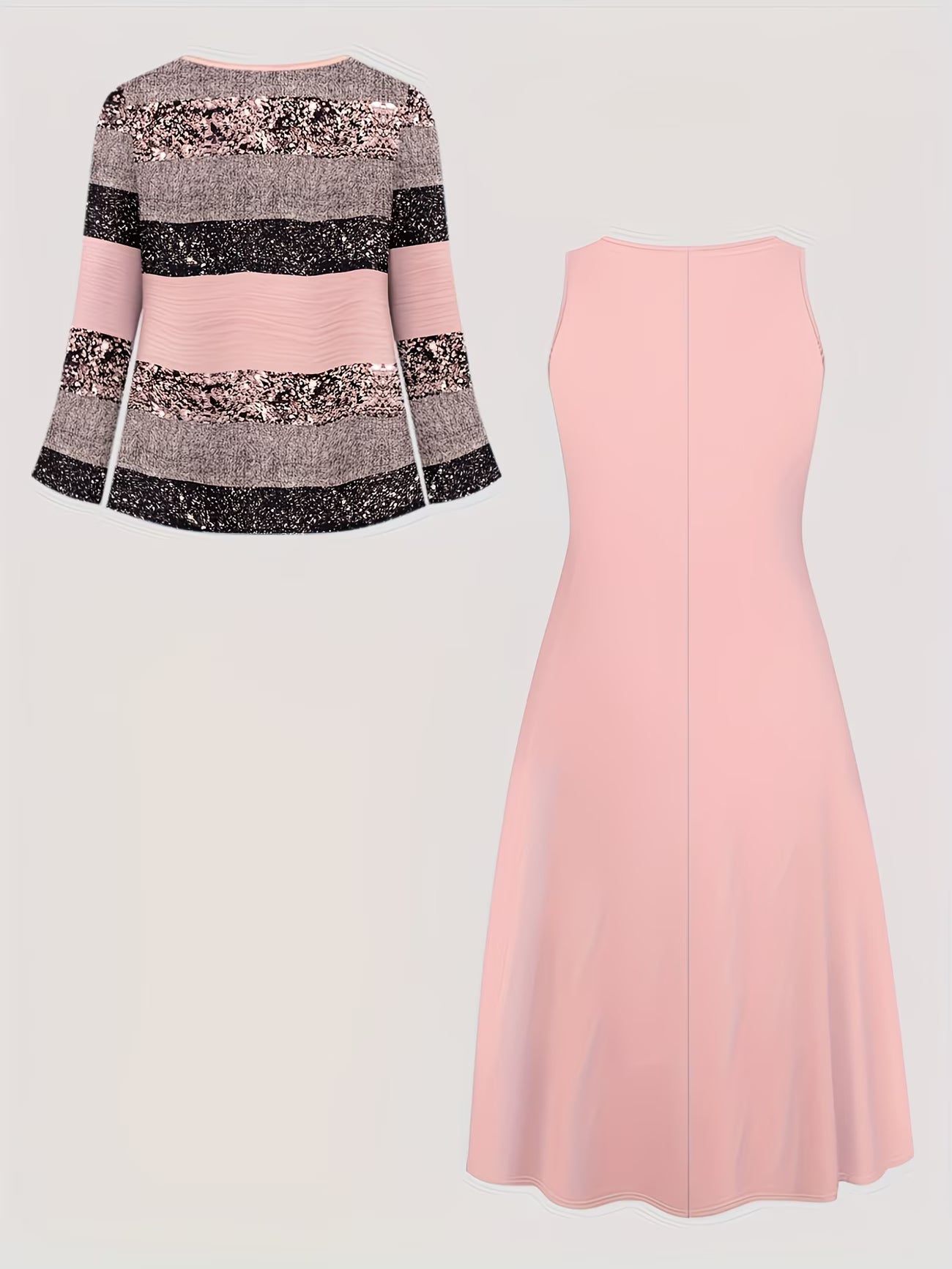 Floral Breeze Layered Dress Set with Jacket