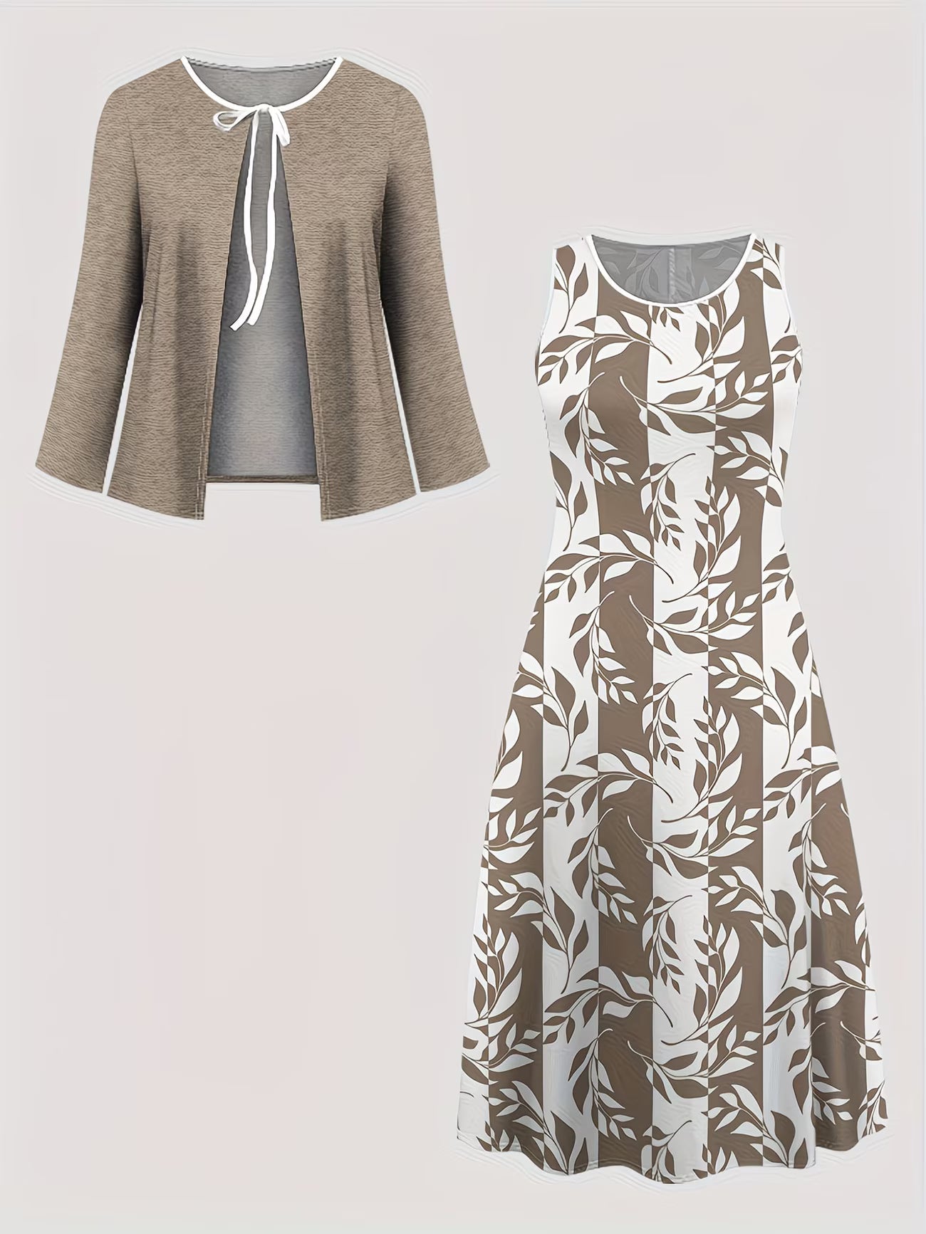 Floral Breeze Layered Dress Set with Jacket