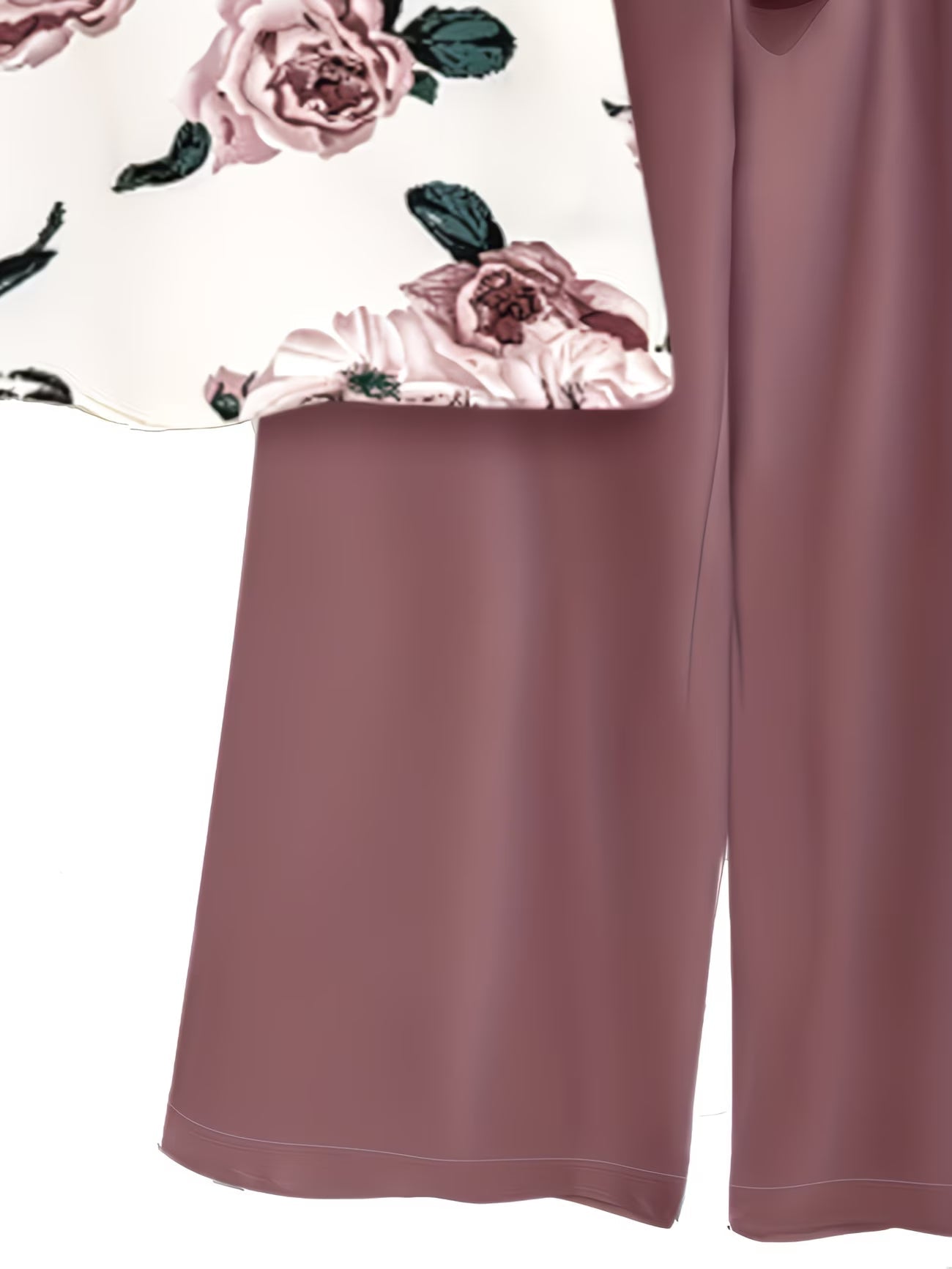 Paisley Elegance V-Neck Pleated Co-Ord Set