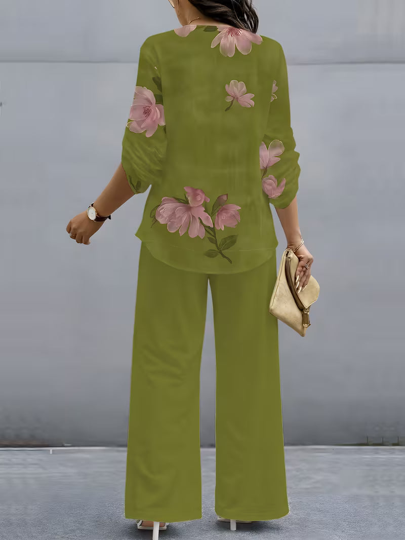 Premium Floral Two-Piece Set for Women