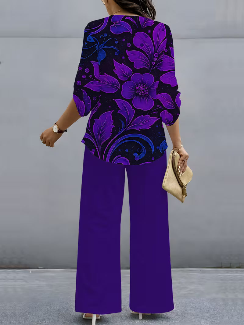 Premium Floral Two-Piece Set for Women