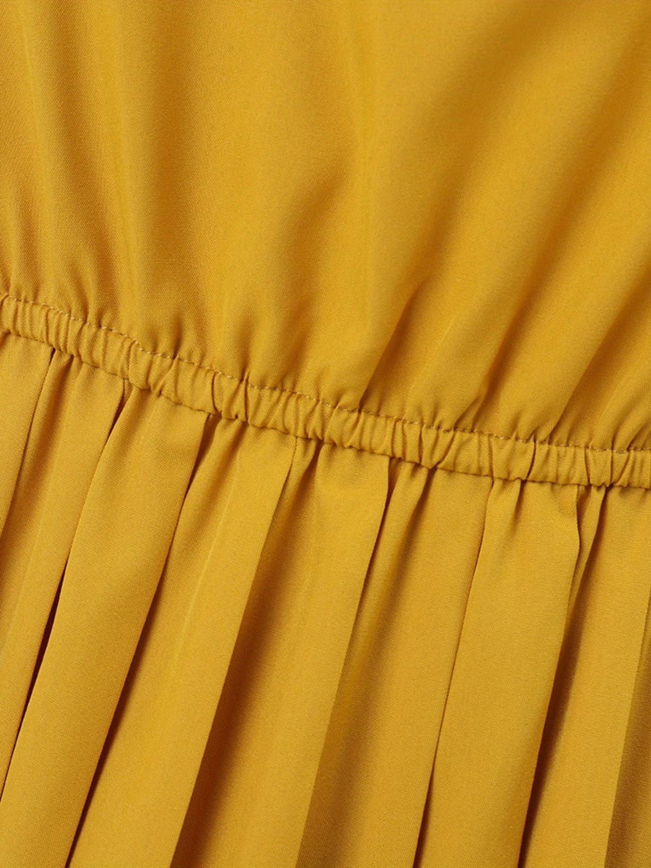 Elegant Korean Style Pleated A-Line Knee Length Dress