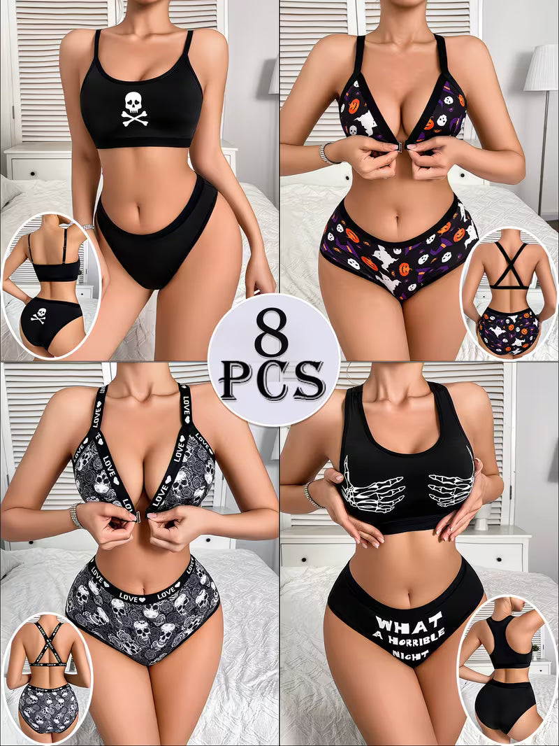 Luxury French Lace Lingerie Set (8PCS)