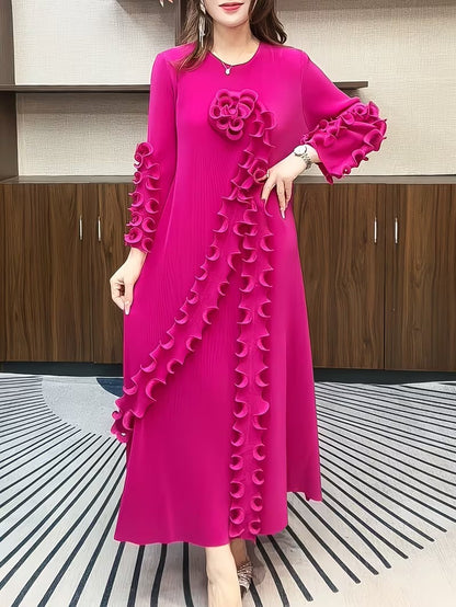 Modern Plus Size Pleated Dress with Relaxed Comfort Fit