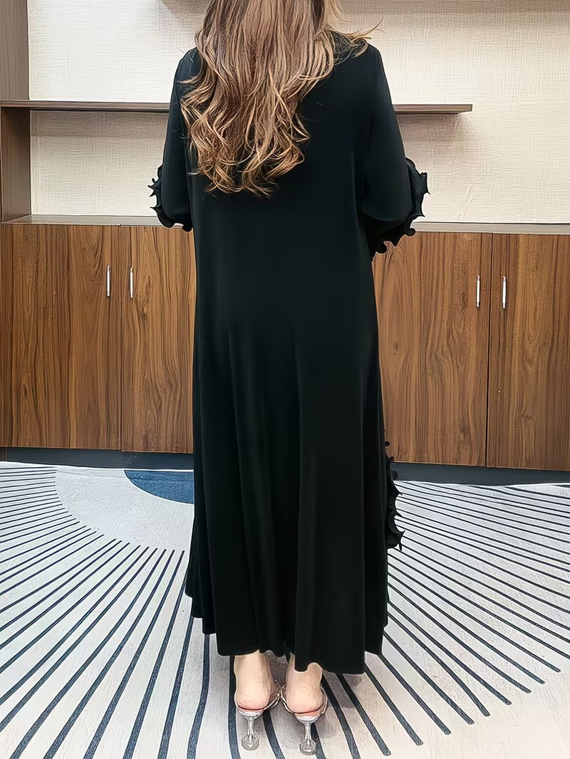 Modern Plus Size Pleated Dress with Relaxed Comfort Fit