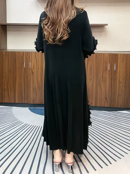 Modern Plus Size Pleated Dress with Relaxed Comfort Fit