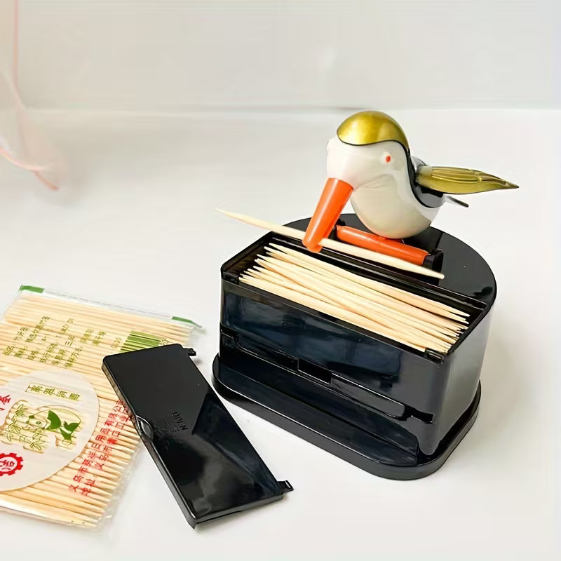Cute Woodpecker Automatic Toothpick Dispenser