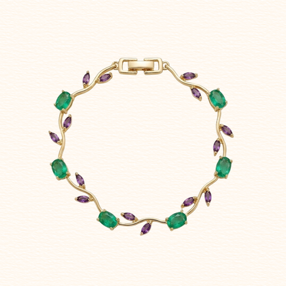 White Green  Purple Tulip Bracelet