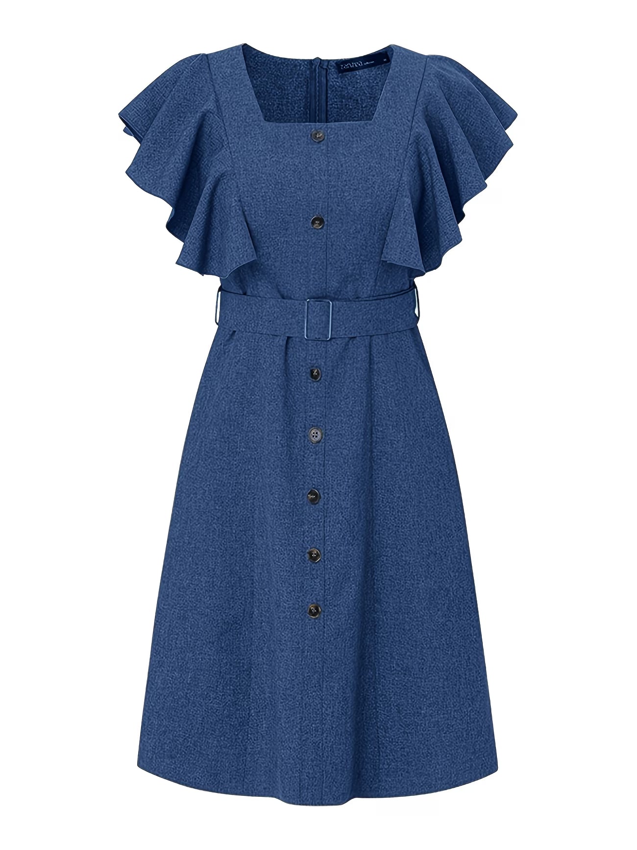 ZANZEA Women’s Square Neck Button Dress