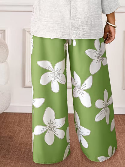 Timeless Parisian Style Plus Size Printed Casual Outfit