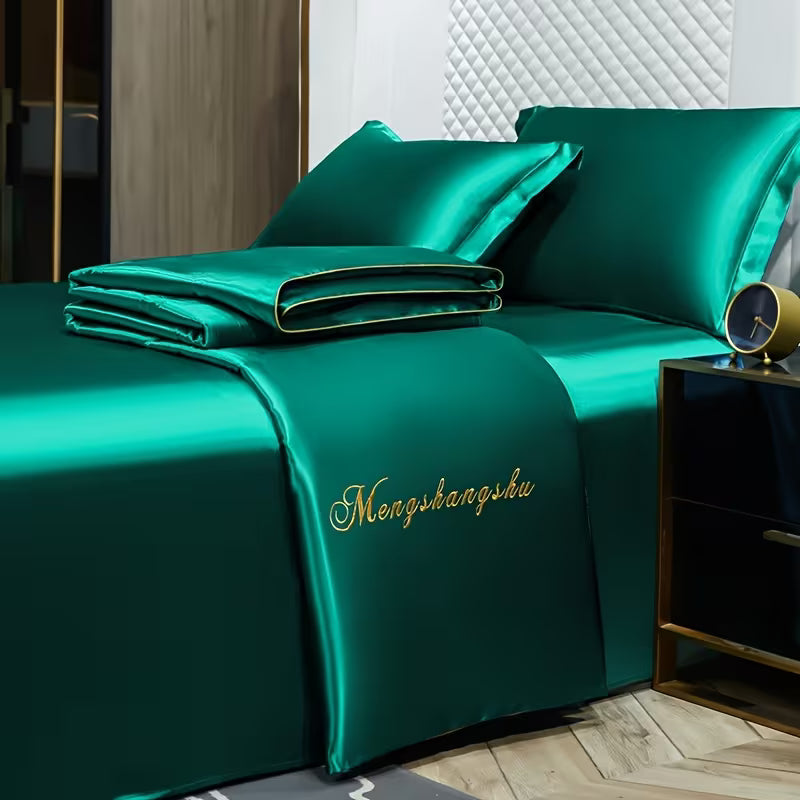 Luxury Solid Color Embroidered Comforter Set – Ultra Soft Breathable Cooling Bedding