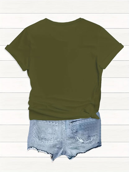 4PCS Women’s Vintage Valentine Print T-Shirts – Short Sleeve Round Neck Casual Tees