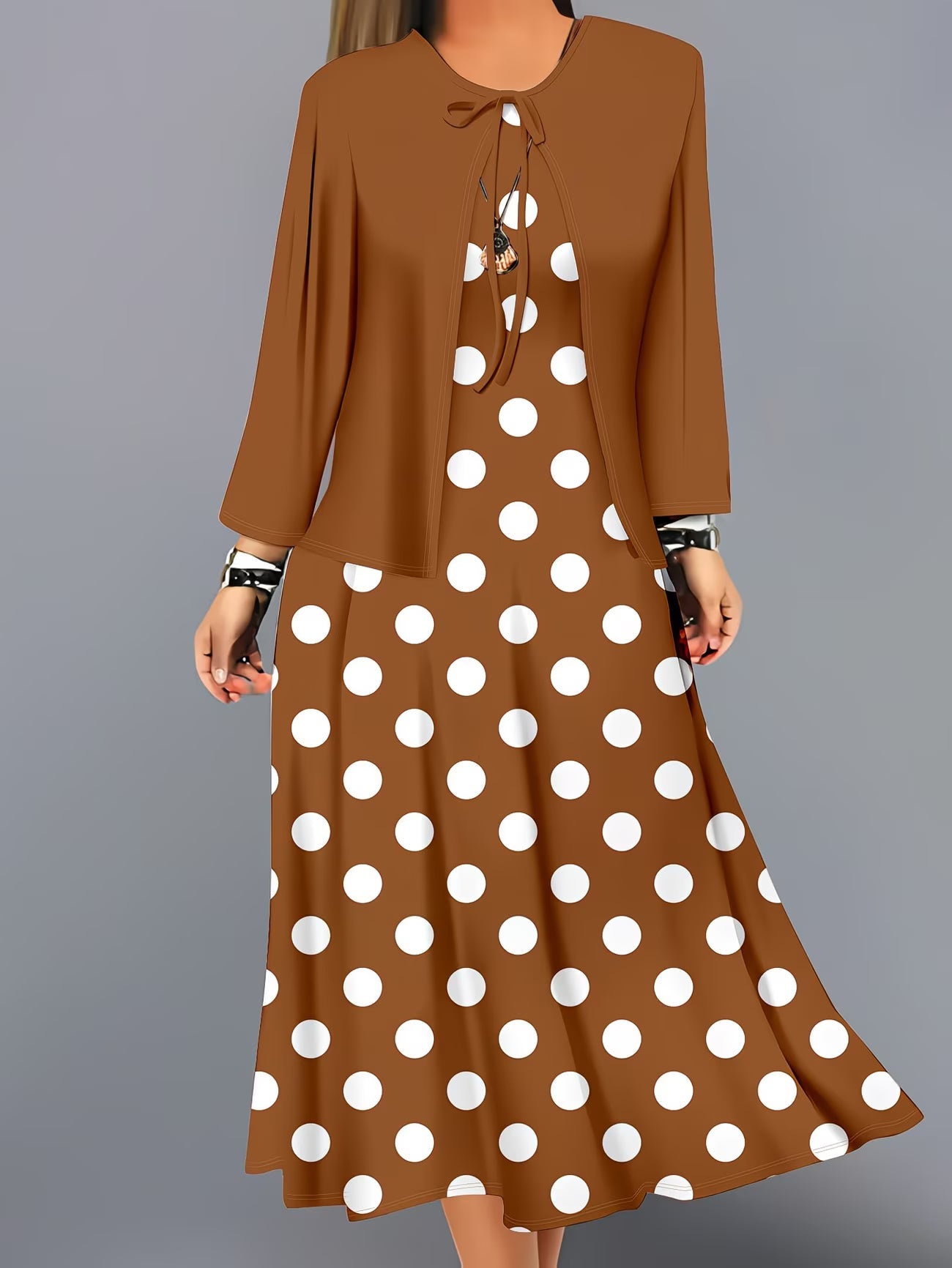 Floral Breeze Layered Dress Set with Jacket