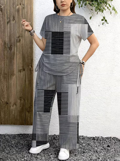 New Trend Co-Ord Set – Casual Tee & Printed Pants