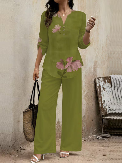 Premium Floral Two-Piece Set for Women