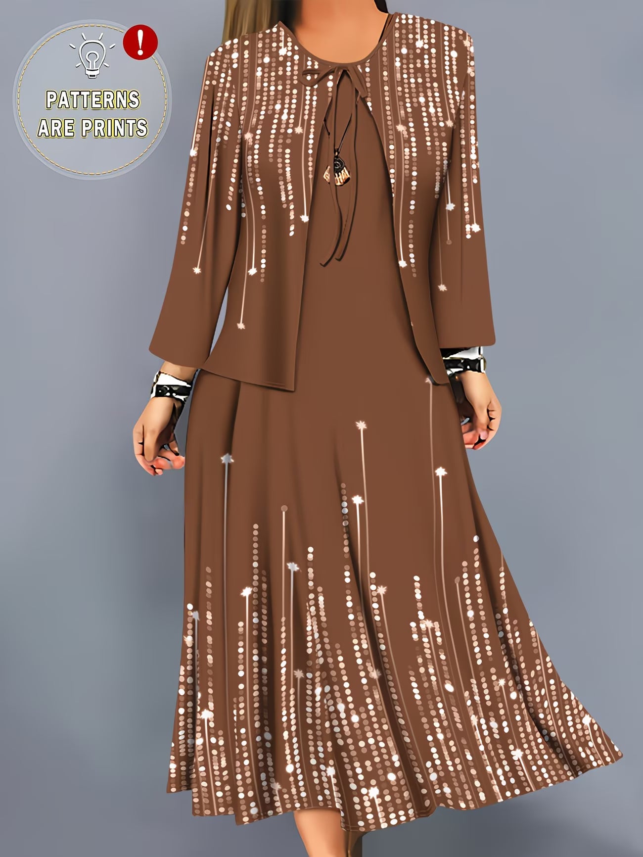 Floral Breeze Layered Dress Set with Jacket