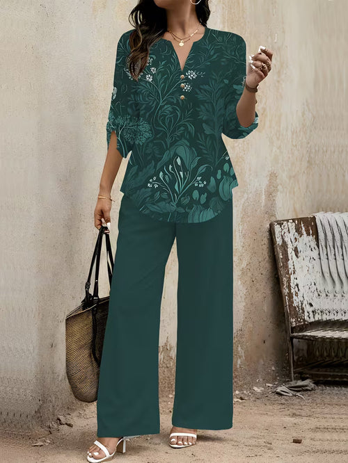 Premium Floral Two-Piece Set for Women