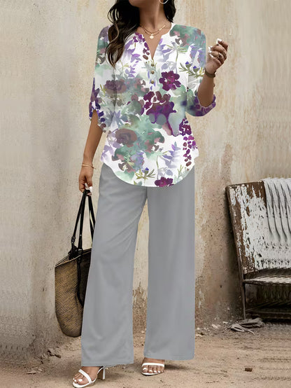 Premium Floral Two-Piece Set for Women