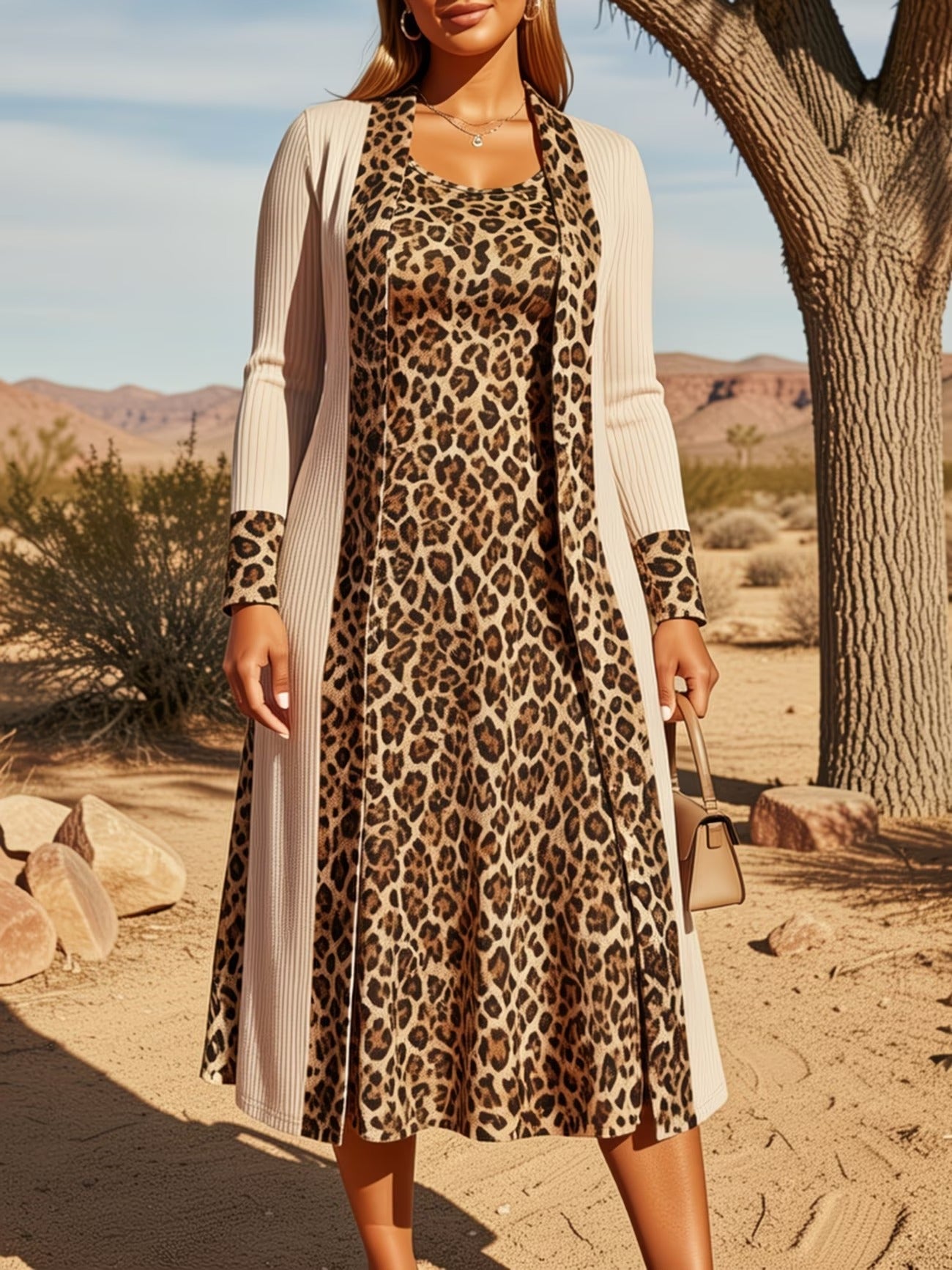 Floral Breeze Layered Dress Set with Jacket
