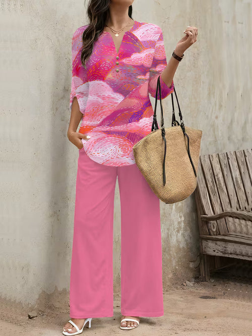 Premium Floral Two-Piece Set for Women