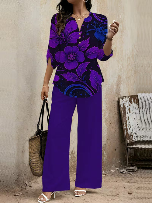 Premium Floral Two-Piece Set for Women