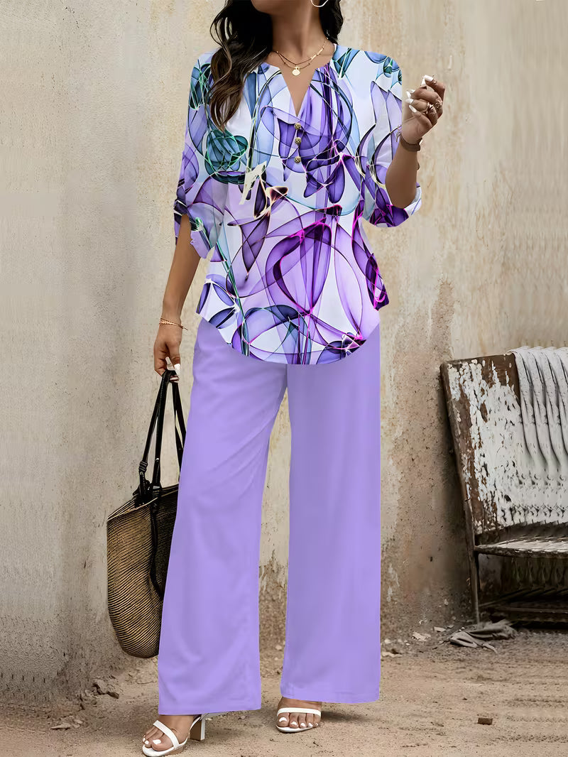 Premium Floral Two-Piece Set for Women