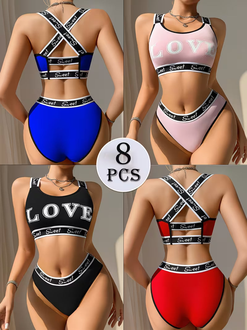 Luxury French Lace Lingerie Set (8PCS)
