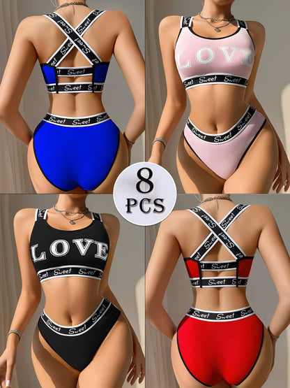Luxury French Lace Lingerie Set (8PCS)