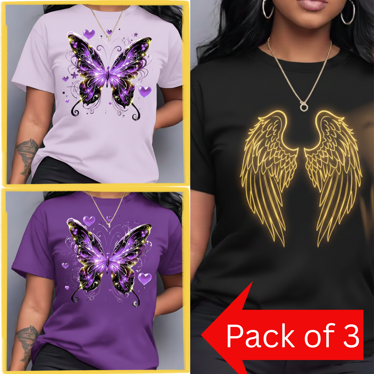 Pack of 3 Women’s Graphic Printed T-Shirts | Casual Stylish Cotton Tees