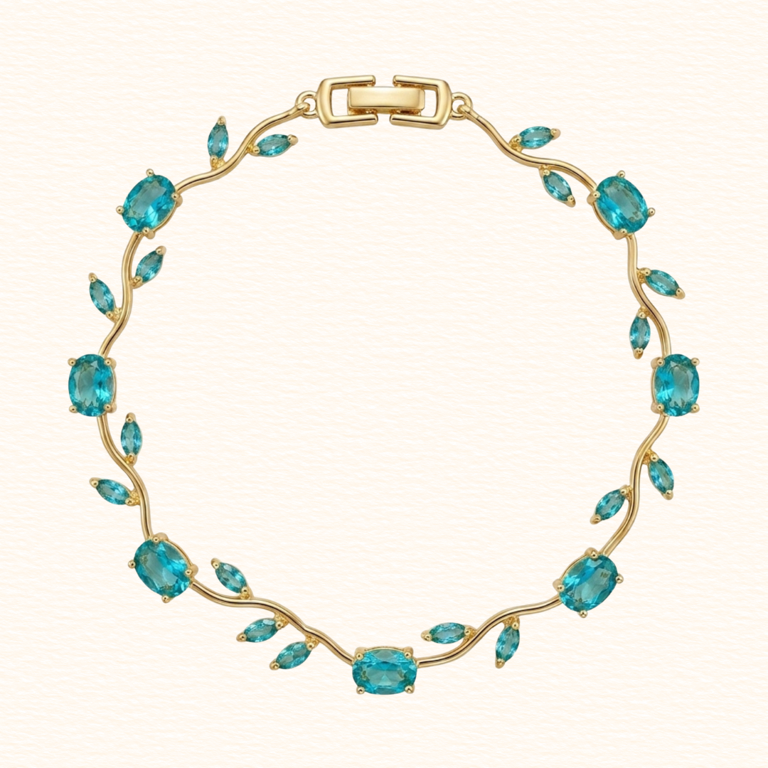 Aqua Blue Tulip Bracelet