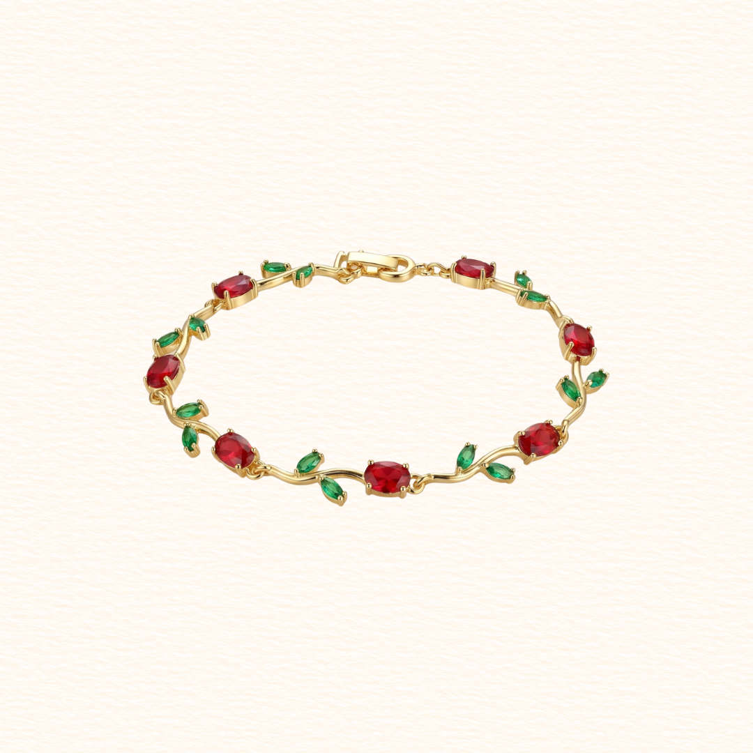 Red Green Tulip Bracelet