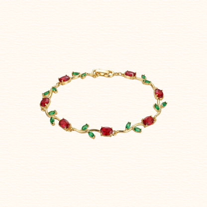 Red Green Tulip Bracelet