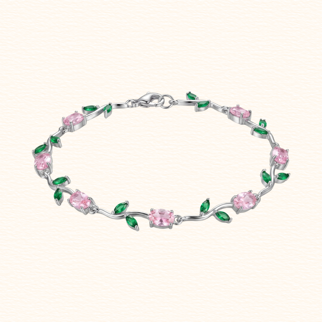 Pink Green Tulip Bracelet