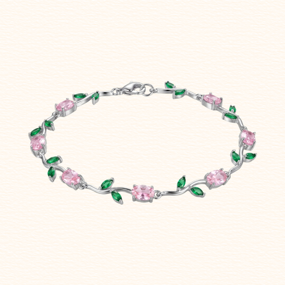 Pink Green Tulip Bracelet