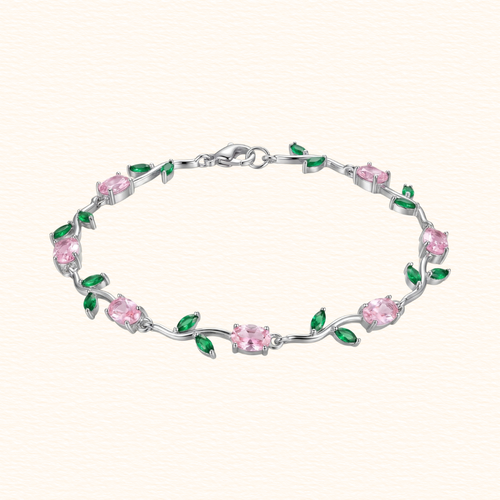 Pink Green Tulip Bracelet