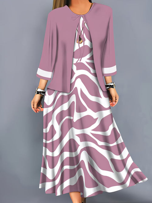 Floral Breeze Layered Dress Set with Jacket