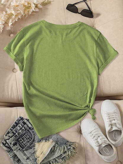 4PCS Women’s Vintage Valentine Print T-Shirts – Short Sleeve Round Neck Casual Tees