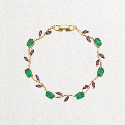 White Green  Purple Tulip Bracelet