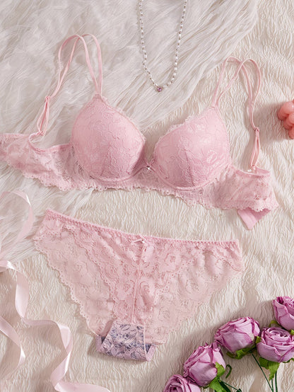 Pack of 6  Women’s Floral Lace Bra & Panty Set  Comfortable & Sexy Lingerie