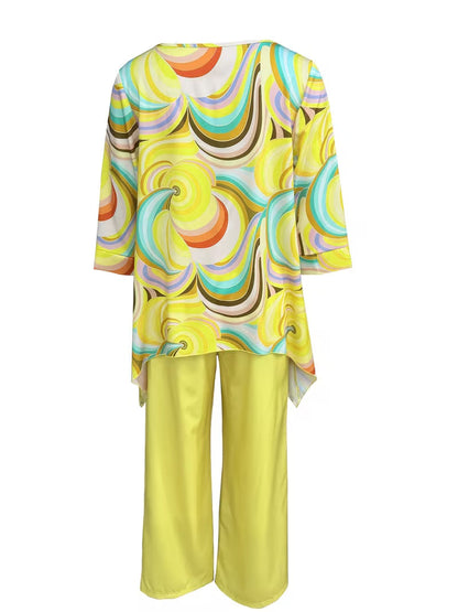 Women’s Fashion Printed Round Neck Two-Piece Set
