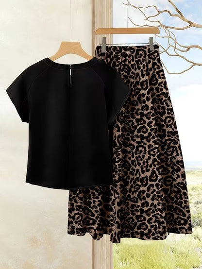 Boho Breeze Vintage Top & Printed Skirt Set