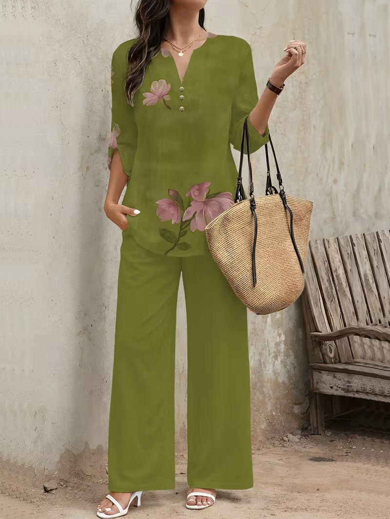 Premium Floral Two-Piece Set for Women