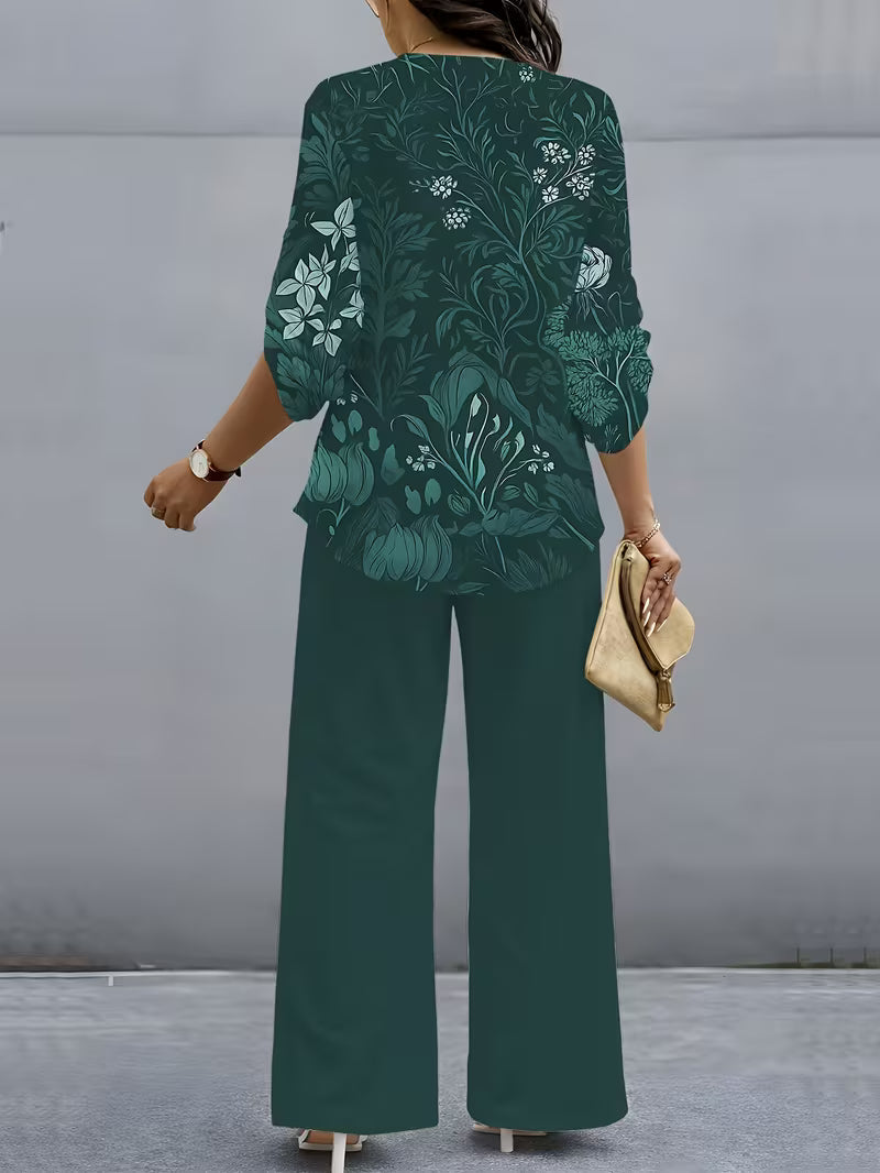 Premium Floral Two-Piece Set for Women