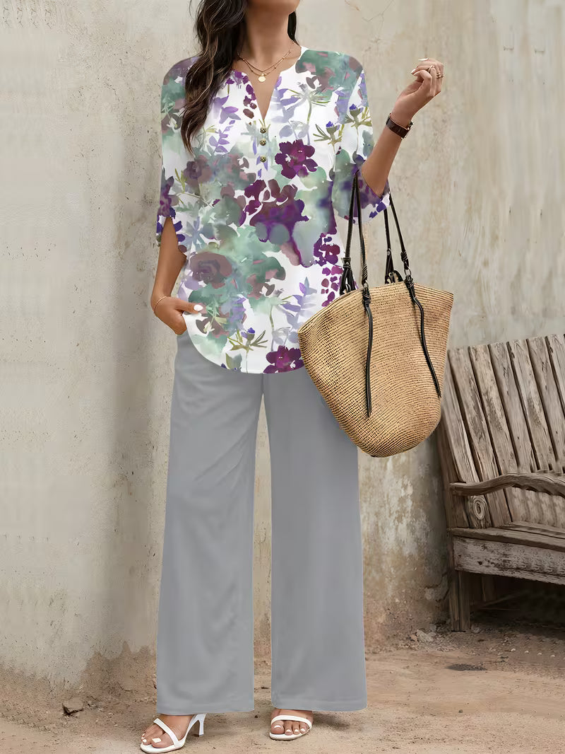 Premium Floral Two-Piece Set for Women