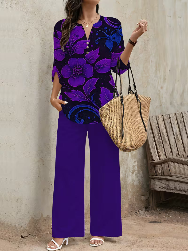 Premium Floral Two-Piece Set for Women