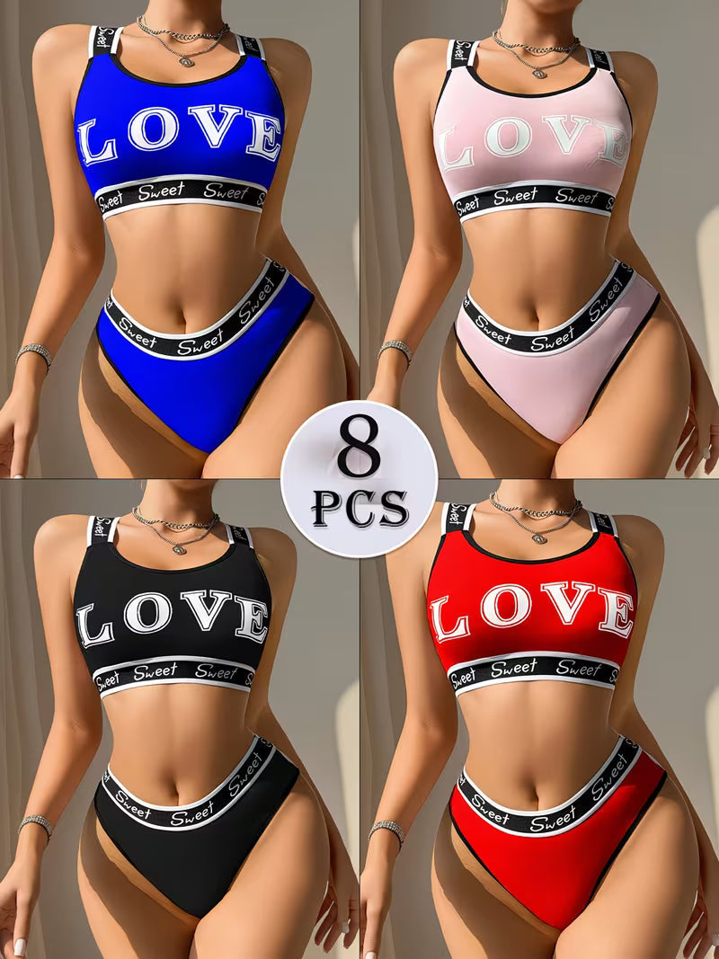 Luxury French Lace Lingerie Set (8PCS)
