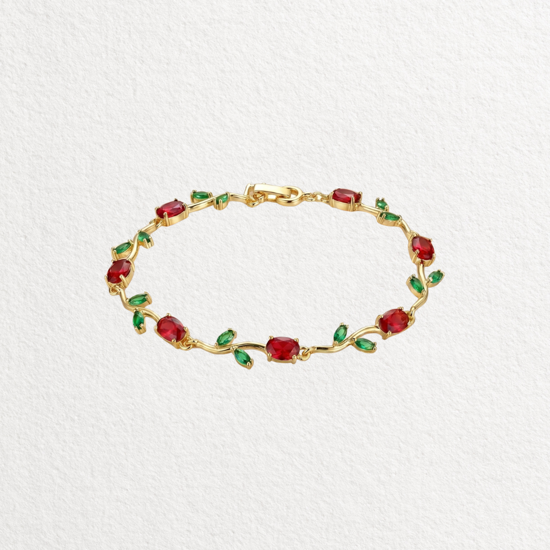 Red Green Tulip Bracelet