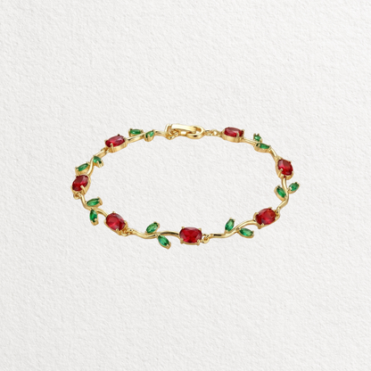 Red Green Tulip Bracelet