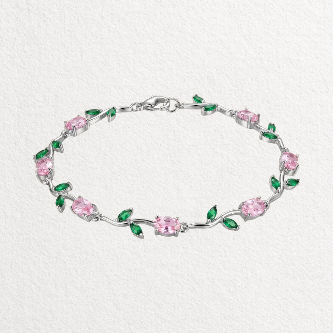 Pink Green Tulip Bracelet
