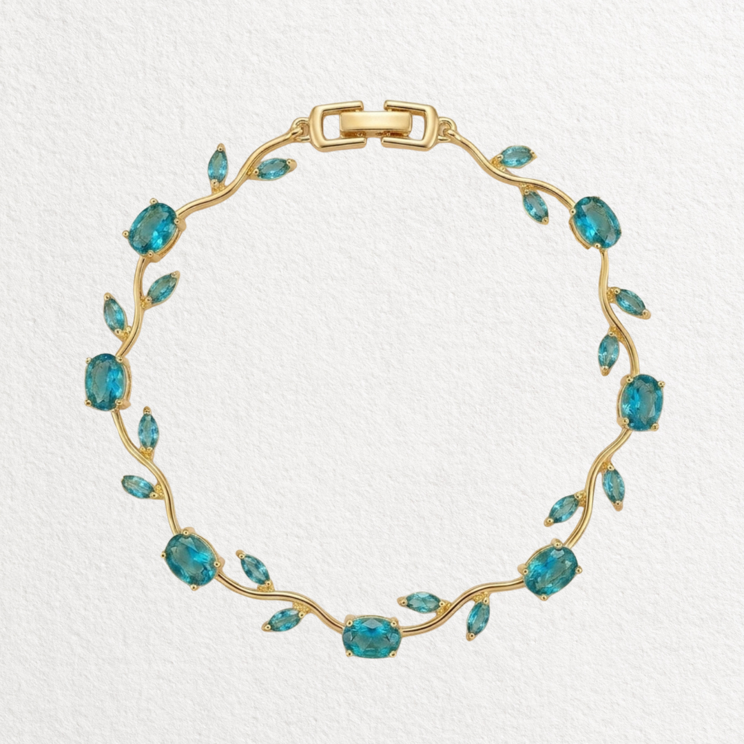 Aqua Blue Tulip Bracelet